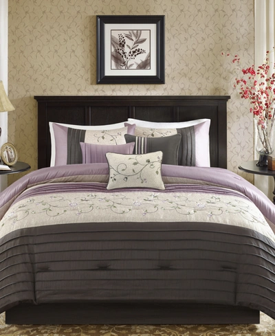 Madison Park Serene 7-pc. Queen Comforter Set Bedding In Purple