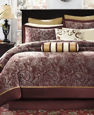 Madison Park Adeline 12-pc. Queen Comforter Set Bedding In Red