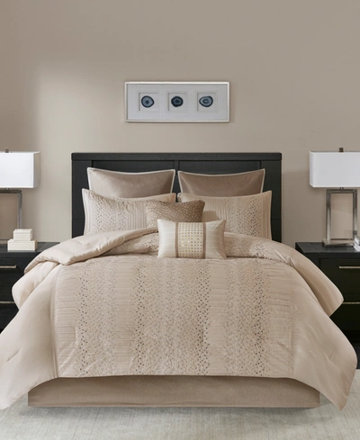 Madison Park Camelia 8-pc. Queen Comforter Set Bedding In Natural