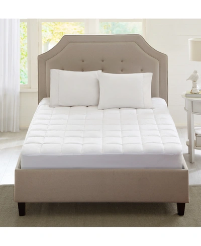 Sleep Philosophy Highline Quilted 3m Scotchgard Queen Microfiber Mattress Pad In White