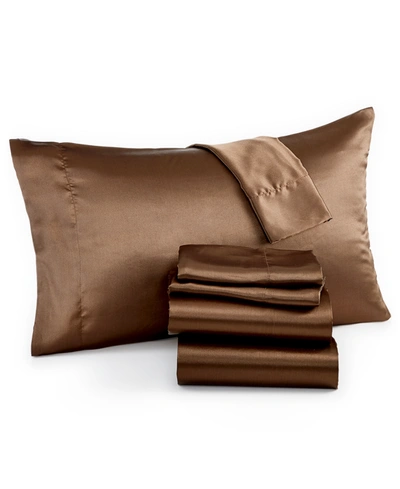 Madison Park Essentials Satin 6-pc. Sheet Set, Full In Chocolate