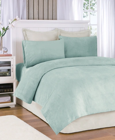 Sleep Philosophy True North By  Soloft Plush 4-pc Full Sheet Set Bedding In Aqua