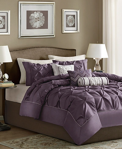 Madison Park Wilma 7-pc. King Comforter Set Bedding In Plum
