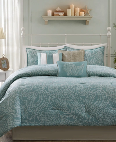 Madison Park Carmel 7-pc. Queen Comforter Set Bedding In Blue