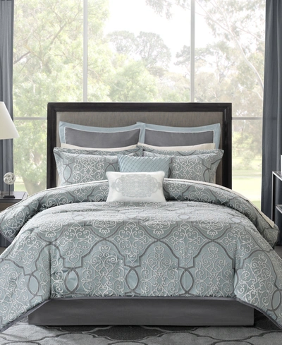 Madison Park Lavine 12-pc. California King Comforter Set Bedding In Blue