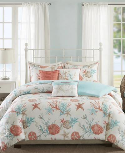 Madison Park Pebble Beach 6-pc. Duvet Cover Set, King/california King In Coral