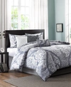 Madison Park Vienna Cotton 7-pc. Queen Comforter Set Bedding In Grey