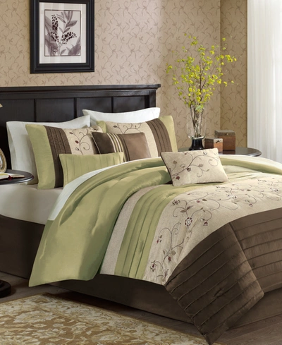 Madison Park Serene 7-pc. California King Comforter Set Bedding In Green