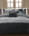 Madison Park Boone Microsuede 7-pc. King Comforter Set Bedding In Grey