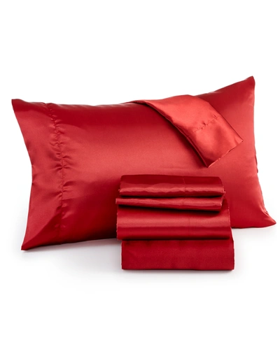 Madison Park Essentials Satin 6-pc. Sheet Set, California King In Red