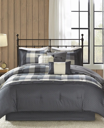Madison Park Ridge 7-pc. King Comforter Set Bedding In Grey