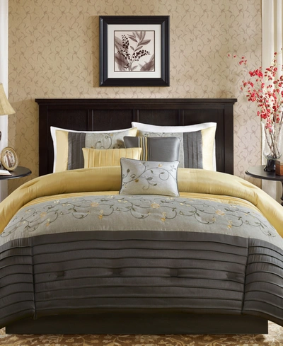 Madison Park Serene 7-pc. Queen Comforter Set Bedding In Yellow