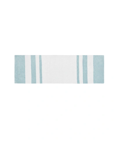 Madison Park Spa Reversible Cotton Bath Rug, 24" X 72" In Aqua