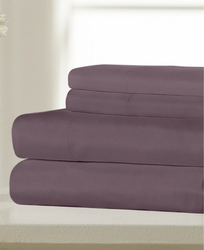 Ella Jayne Super Soft Triple Brushed Microfiber 4-pc. Sheet Set, Queen In Eggplant