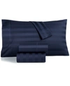 Charter Club Damask 1.5" Stripe Extra Deep Pocket 550 Thread Count 100% Supima Cotton 4-pc. Sheet Set, King, Crea In Navy