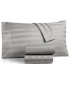 Charter Club Damask 1.5" Stripe Extra Deep Pocket 550 Thread Count 100% Cotton 4-pc. Sheet Set, Queen, Created Fo In Smoke (grey)