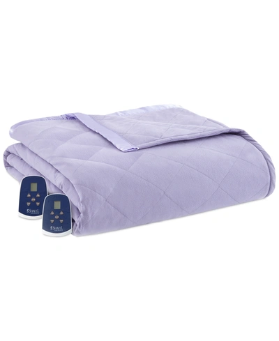 Shavel Micro Flannel 7 Layers Of Warmth Twin Electric Blanket Bedding In Amethyst