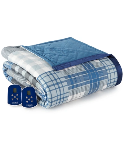 Shavel Micro Flannel 7 Layers Of Warmth King Electric Blanket Bedding In Smoke Mountain Plaid