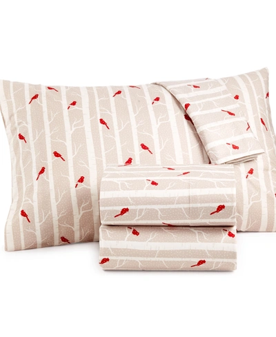 Shavel Micro Flannel Printed Twin 3-pc Sheet Set In Cardinals