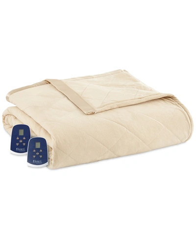 Shavel Micro Flannel 7 Layers Of Warmth Full Electric Blanket Bedding In Chino