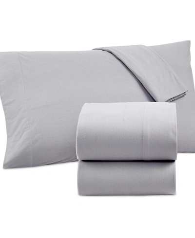Shavel Micro Flannel Solid Full 4-pc Sheet Set In Greystone