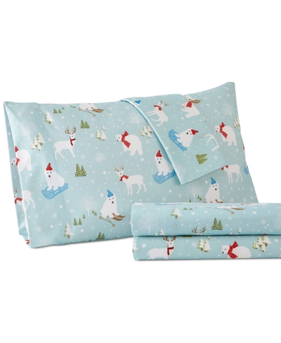Shavel Micro Flannel Printed Full 4-pc Sheet Set In Fun In The Snow