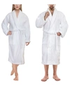 American Soft Linen Unisex Luxury Hotel Spa Warm Shawl Collar Soft Plush Fleece Bath Robe Bedding In Navy