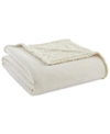 Shavel Micro Flannel To Sherpa Twin Blanket Bedding In Ivory