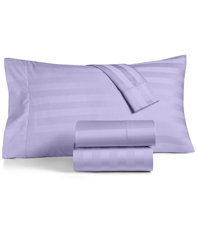 Charter Club Damask 1.5" Stripe 550 Thread Count 100% Cotton 4-pc. Sheet Set, California King, Created For Macy's In Pale Lilac