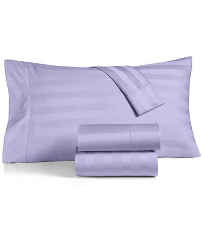 Charter Club 1.5" Stripe 550 Thread Count 100% Cotton 4-pc. Sheet Set, California King, Exclusively At Macy's In Pale Lilac