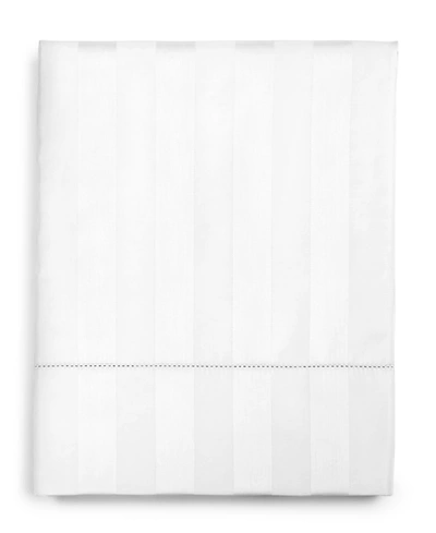 Charter Club Damask 1.5" Stripe 550 Thread Count 100% Cotton Flat Sheet, Full, Created For Macy's In White