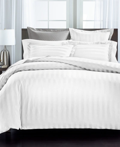 Charter Club 1.5" Stripe 550 Thread Count 100% Cotton 2-pc. Duvet Cover Set, Twin, Exclusively At Macy's In White