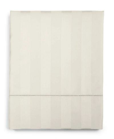 Charter Club Damask 1.5" Stripe 550 Thread Count 100% Cotton Flat Sheet, Twin, Created For Macy's In Neo Natural
