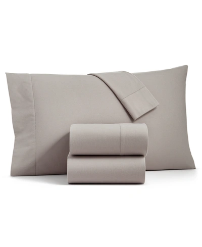 Charter Club Sleep Luxe Solid Cotton Flannel 4-pc. Sheet Set, King, Created For Macy's In Charcoal