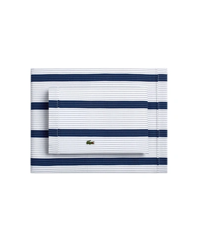 Lacoste Home Archive Sheet Set, Full In Medieval Blue
