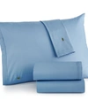 LACOSTE HOME SOLID COTTON PERCALE SHEET SET, QUEEN