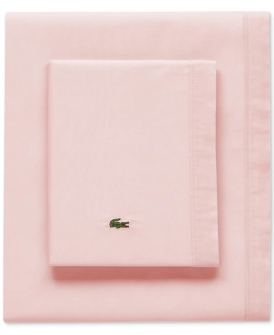 LACOSTE HOME SOLID COTTON PERCALE SHEET SET, FULL