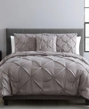 Vcny Home Carmen Pintuck 4 Piece Comforter Set, King In Gray