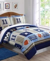 MY WORLD DENIM AND KHAKI SPORTS FULL/QUEEN COMFORTER SET