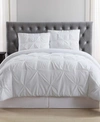 Truly Soft Pleated White Comforter Set In White