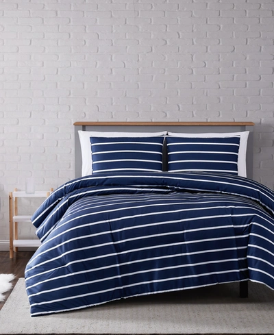 Truly Soft Maddow Stripe Full/queen Comforter Set In Navy