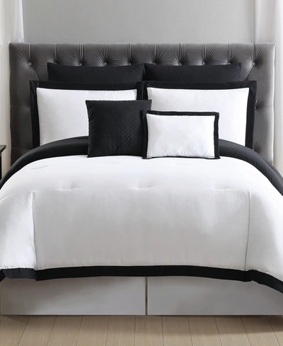 Truly Soft Everyday Hotel Border 7-pc. Full/queen Comforter Set In White And Black