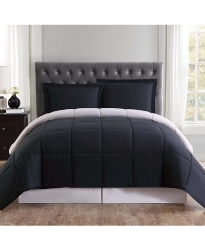 Truly Soft Everyday Reversible King 3-pc. Comforter Set Bedding In Black And Grey