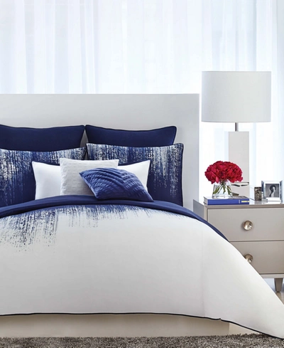 Vince Camuto Home Vince Camuto Lyon Full/queen 3 Piece Duvet Set In Blue And White