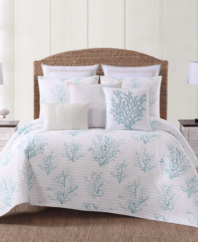 Oceanfront Resort Cove King Quilt Set In White And Blue