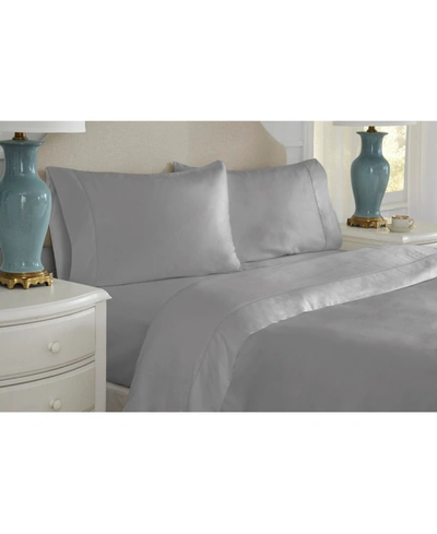 Pointehaven 525 Thread Count King Pillow Cases Bedding In Steel Grey