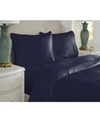 Pointehaven 525 Thread Count Queen Sheet Set Bedding In Midnight Blue