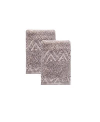 Ozan Premium Home Turkish Cotton Sovrano Collection Luxury Hand Towels, Set Of 2 In Latte