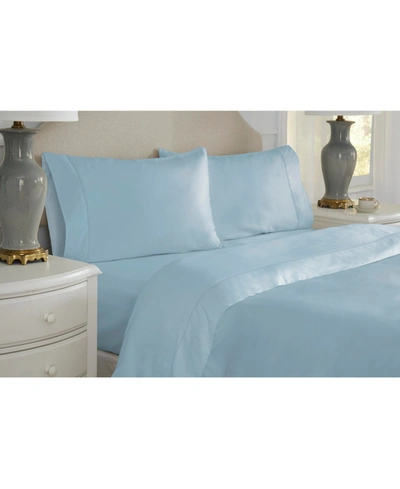 Pointehaven 525 Thread Count Standard Pillow Cases Bedding In Sterling Blue