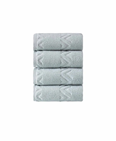 Ozan Premium Home Turkish Cotton Sovrano Collection Luxury 4-pc. Hand Towel Set In Light Aqua